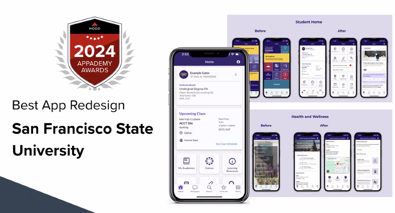 SF State Mobile App Wins the 2024 Best App Redesign Appademy Award 2024